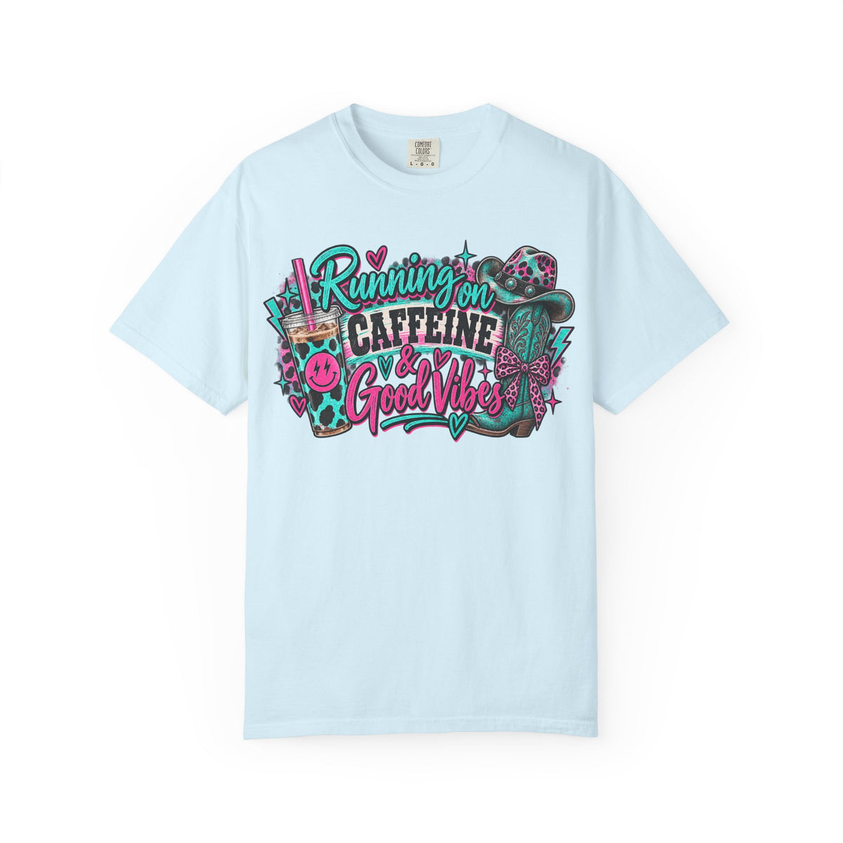 Running on Caffeine & Good Vibes Graphic Tee | Western Coffee Shirt | Cowgirl T-Shirt | Cute Country Women's Tee