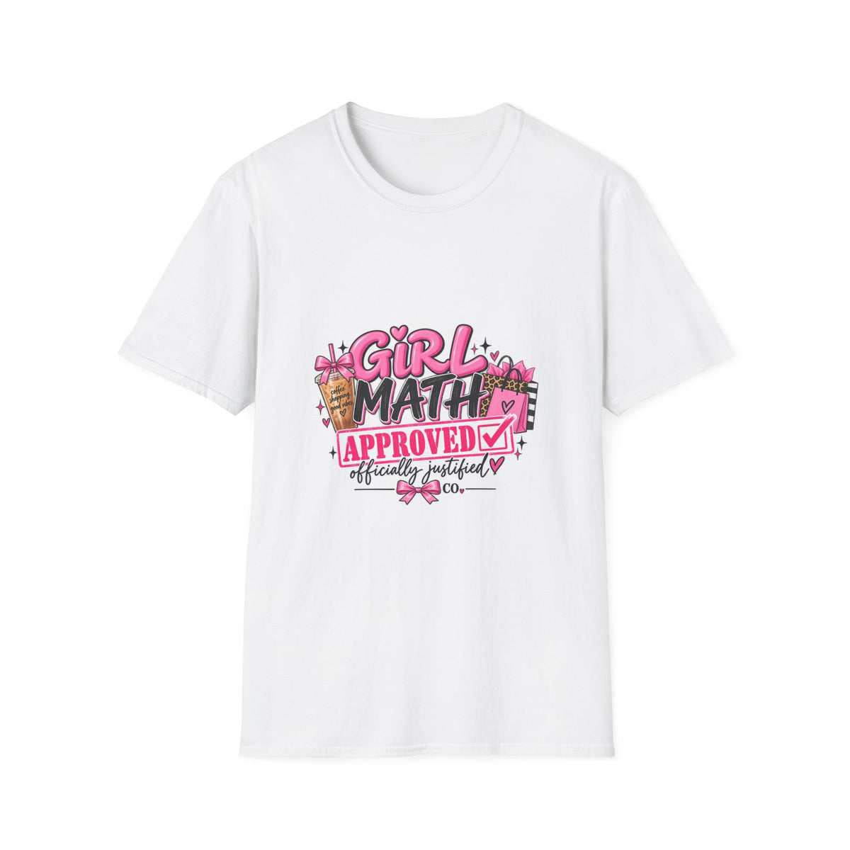 Girl Math Approved Graphic Tee/ Cute Shopping & Coffee T-Shirt