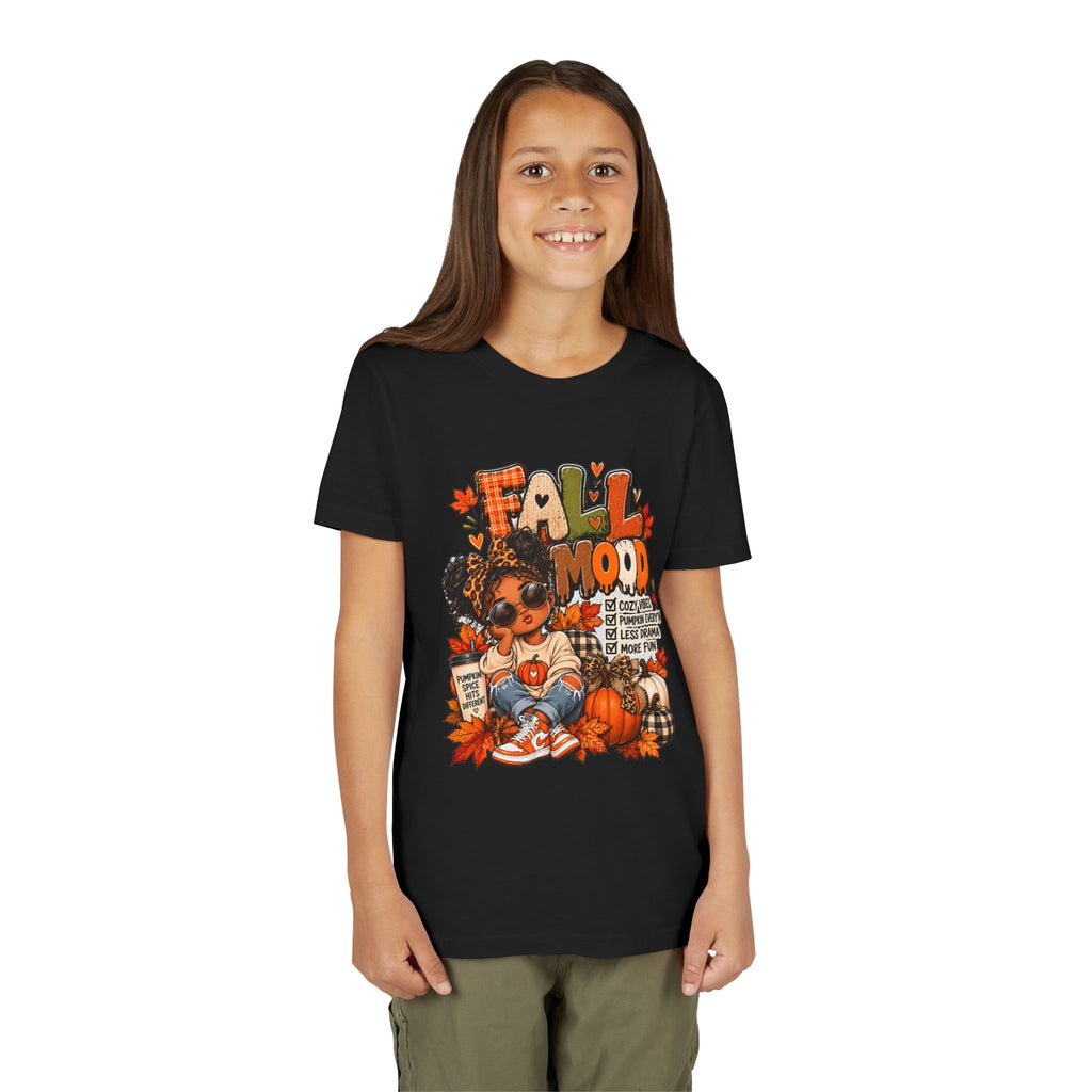 Fall Mood Kids tee | Cute Pumpkin Fall Shirt for Girls | Cozy Autumn Graphic shirt | Pumpkin Spice Kids tee