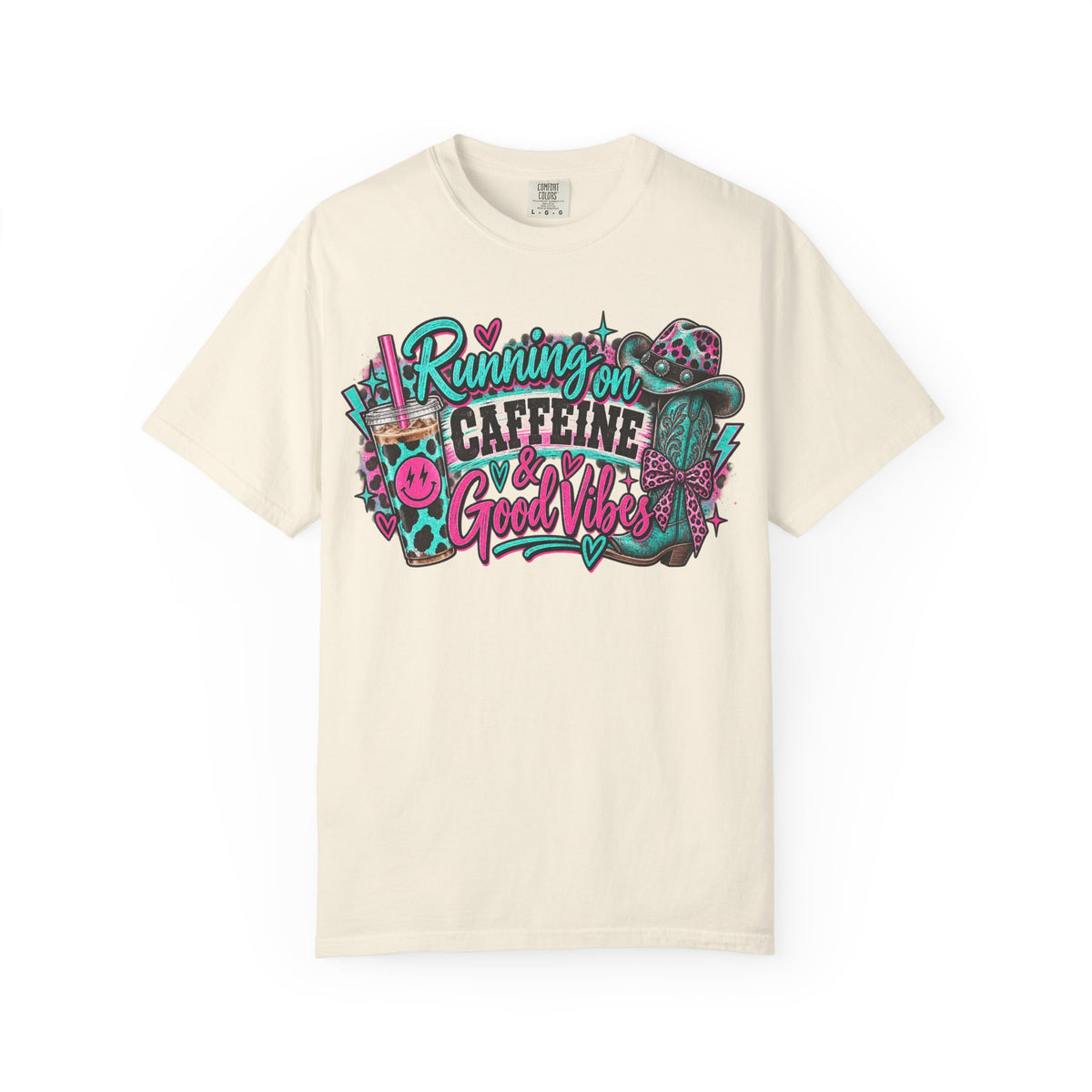 Running on Caffeine & Good Vibes Graphic Tee | Western Coffee Shirt | Cowgirl T-Shirt | Cute Country Women's Tee