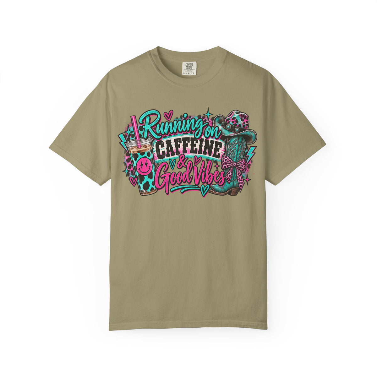Running on Caffeine & Good Vibes Graphic Tee | Western Coffee Shirt | Cowgirl T-Shirt | Cute Country Women's Tee