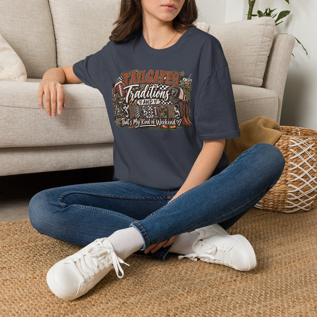 Tailgates Traditions & Touchdowns T-Shirt | Vintage Western Football Tee