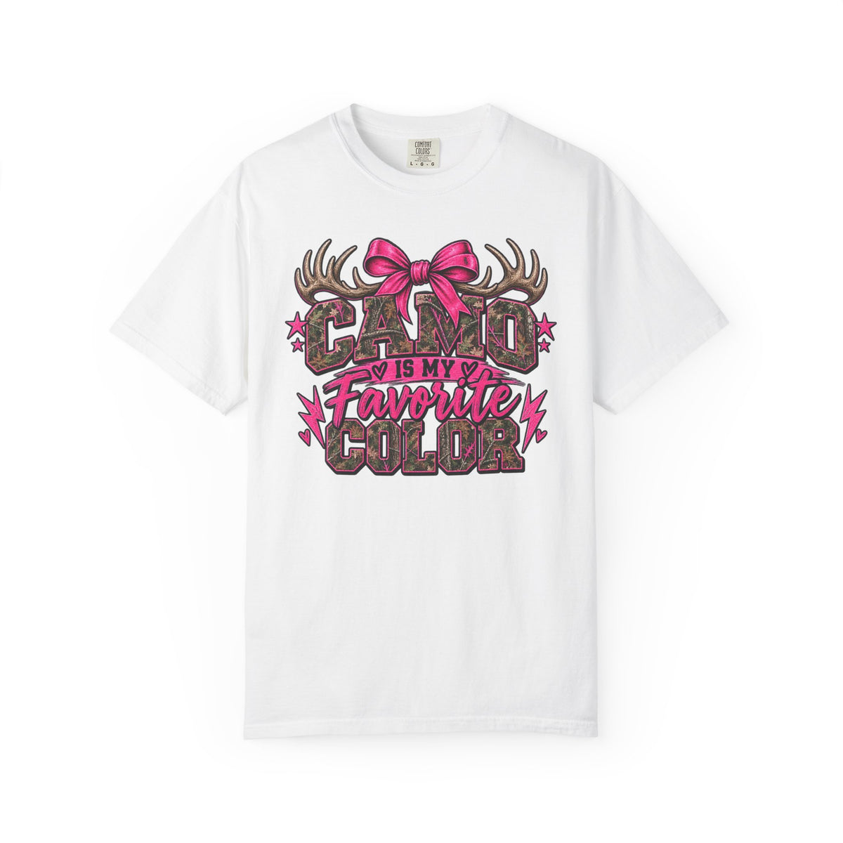Camo Is My Favorite Color Graphic Tee | Pink Camo Women's Shirt | Hunting Girl T-Shirt | Outdoorsy Country Tee