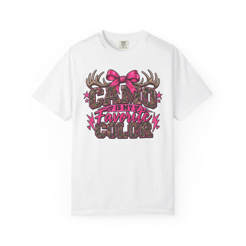 Camo Is My Favorite Color Graphic Tee | Pink Camo Women's Shirt | Hunting Girl T-Shirt | Outdoorsy Country Tee