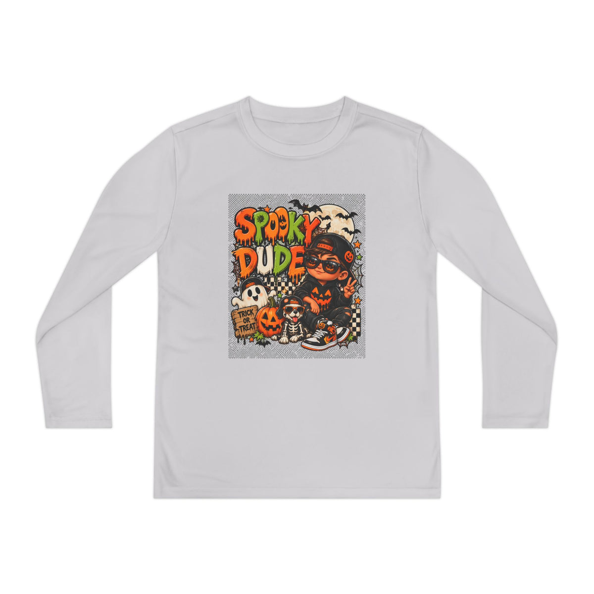 Spooky Dude Kids Halloween Shirt | Cool Boys Ghost & Pumpkin Tee | Trendy Toddler Halloween Shirt | Trick or Treat Graphic Tee