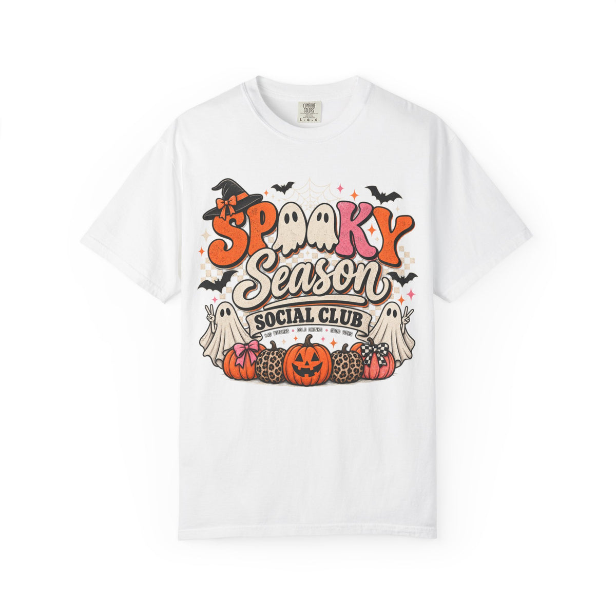 Spooky Season Social Club Graphic Tee | Cute Halloween Shirt | Retro Ghost T-Shirt | Spooky Season Fall Tee