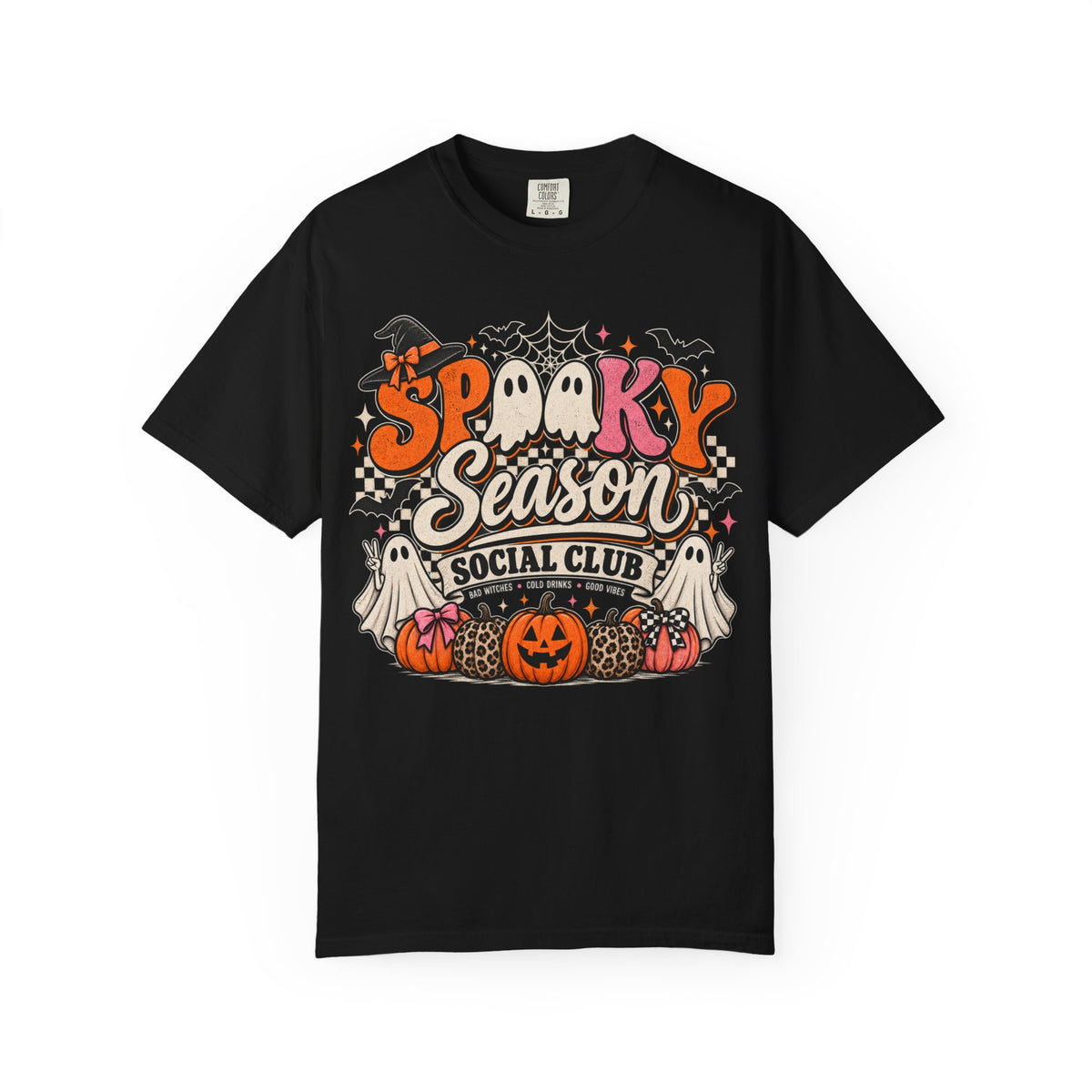 Spooky Season Social Club Graphic Tee | Cute Halloween Shirt | Retro Ghost T-Shirt | Spooky Season Fall Tee