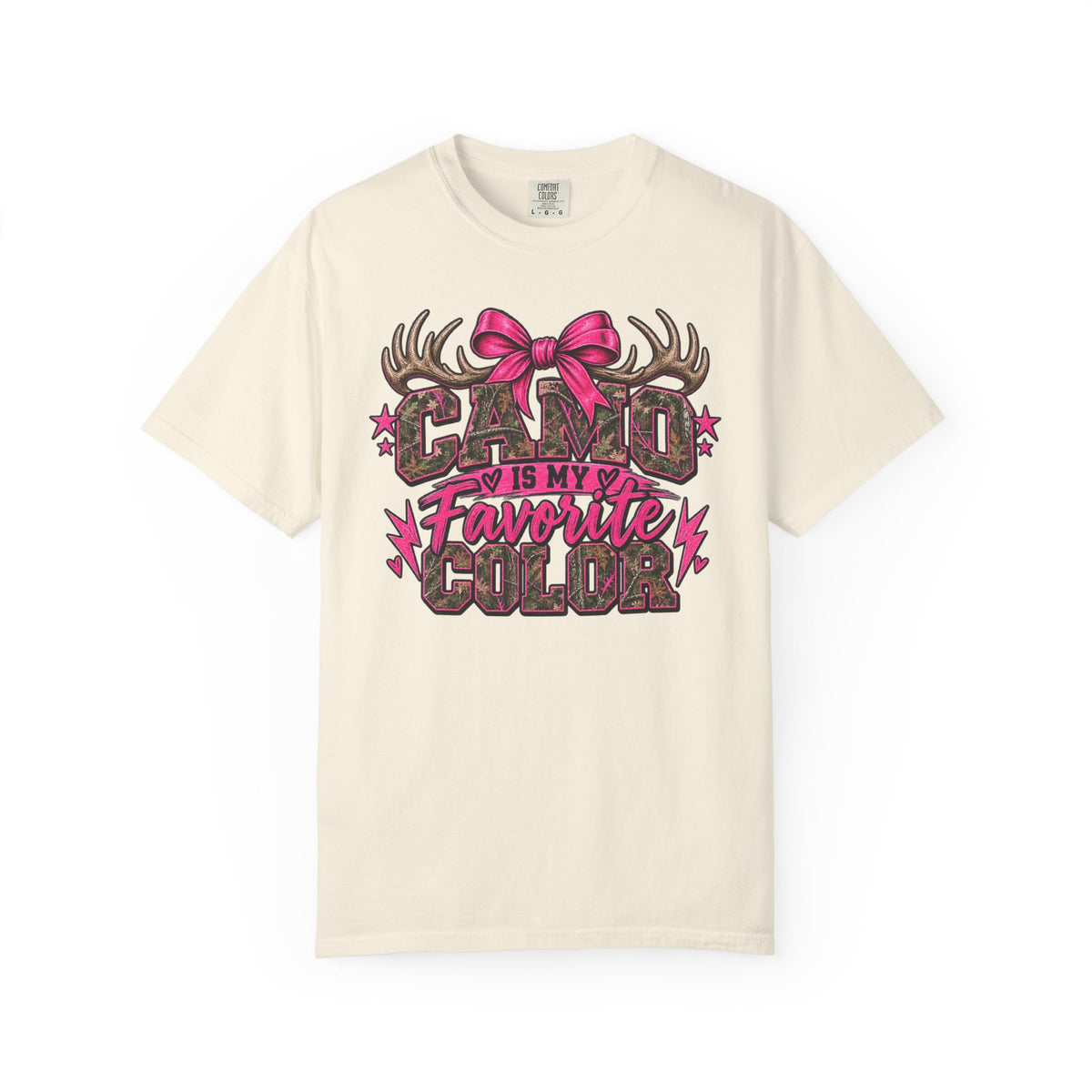Camo Is My Favorite Color Graphic Tee | Pink Camo Women's Shirt | Hunting Girl T-Shirt | Outdoorsy Country Tee