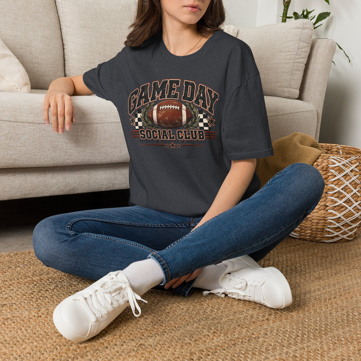 Game Day Social Club Football T-Shirt | Vintage Tailgate Graphic Tee