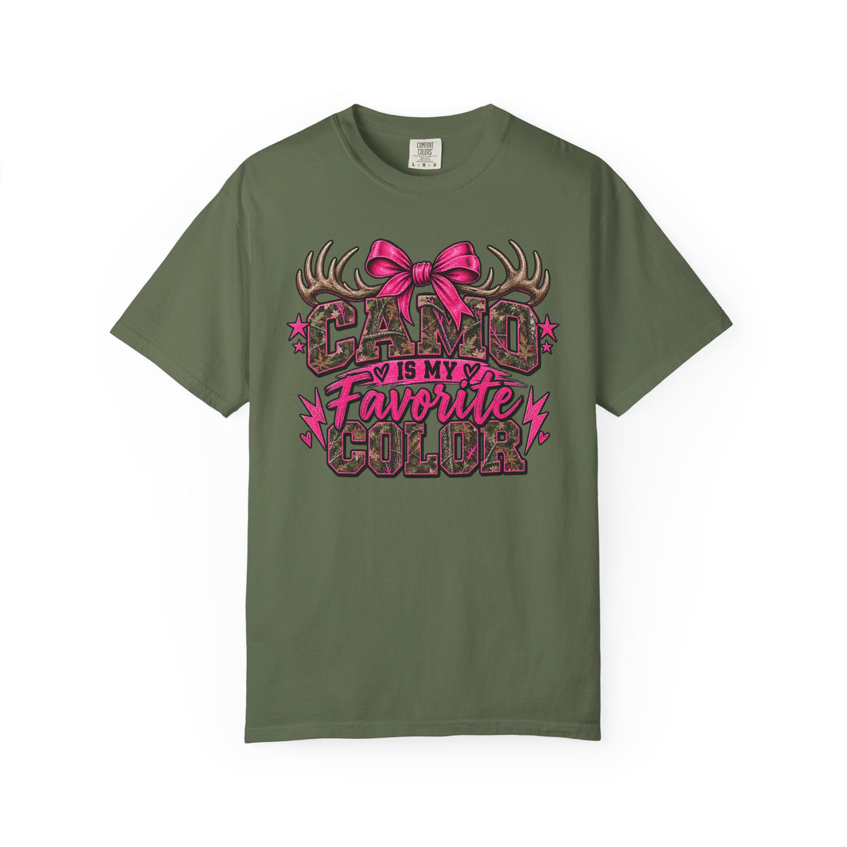 Camo Is My Favorite Color Graphic Tee | Pink Camo Women's Shirt | Hunting Girl T-Shirt | Outdoorsy Country Tee