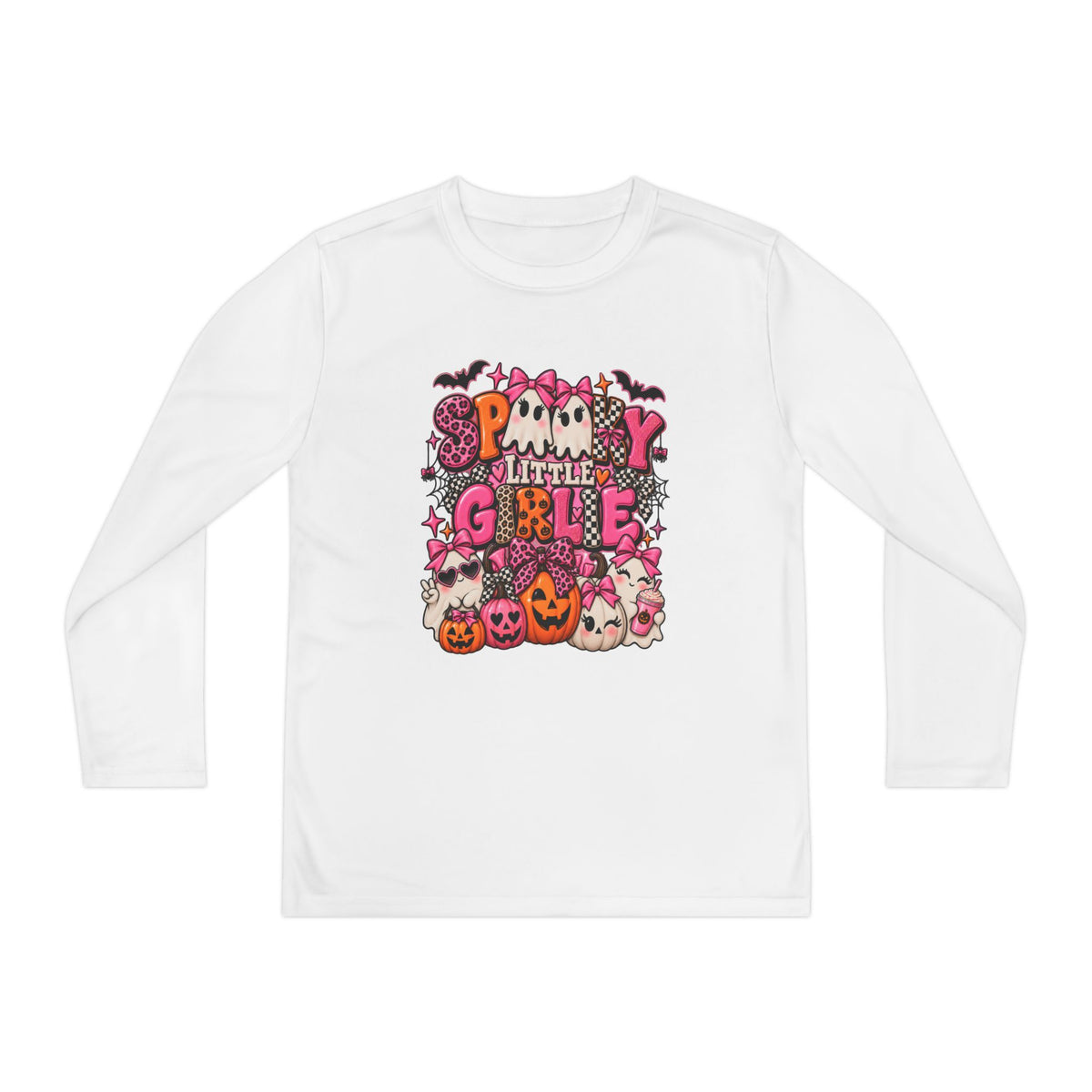 Spooky Little Girlie Halloween Shirt | Pink Ghost & Bow Kids Tee | Girly Halloween Toddler Shirt | Cute Pumpkin Spooky Season Tee