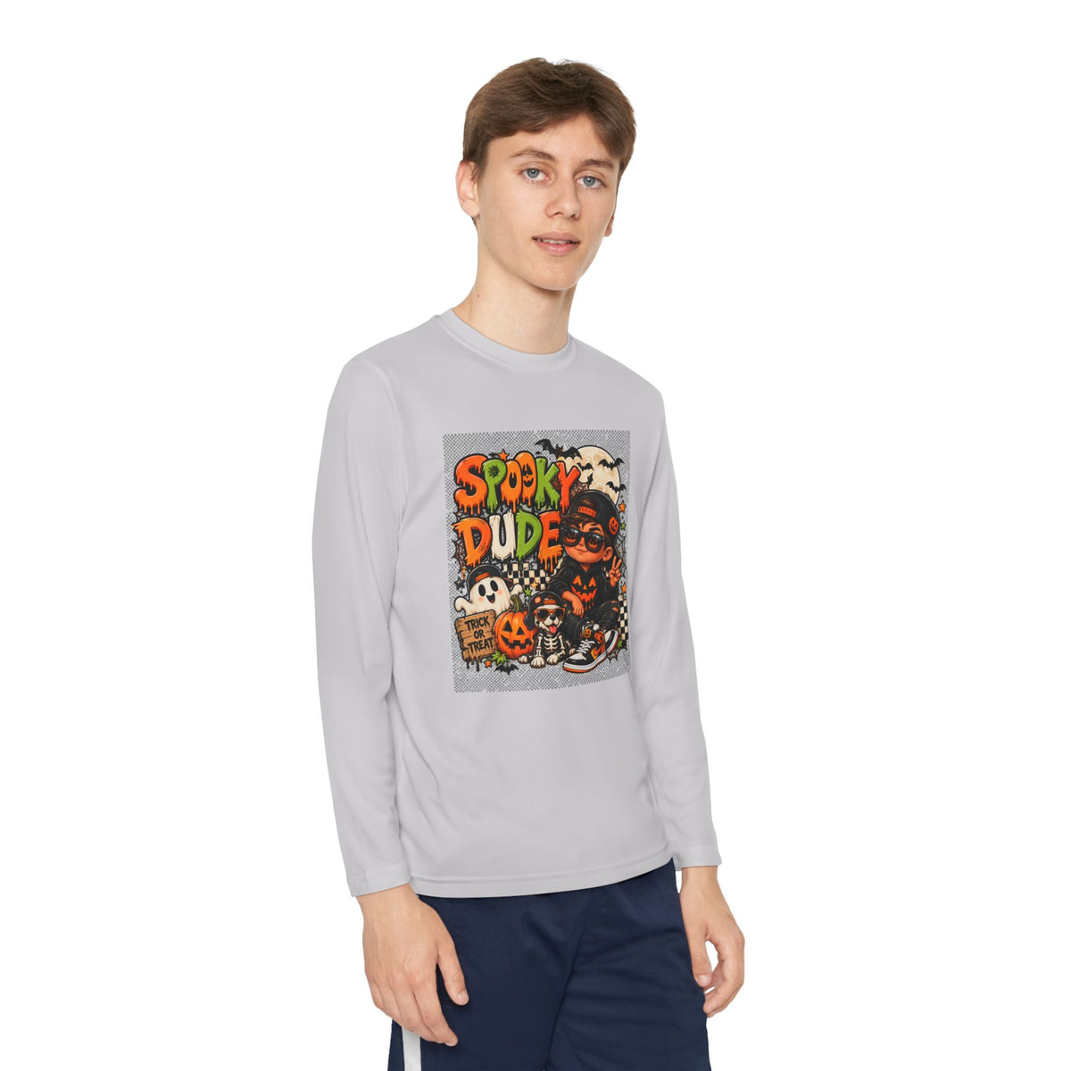 Spooky Dude Kids Halloween Shirt | Cool Boys Ghost & Pumpkin Tee | Trendy Toddler Halloween Shirt | Trick or Treat Graphic Tee
