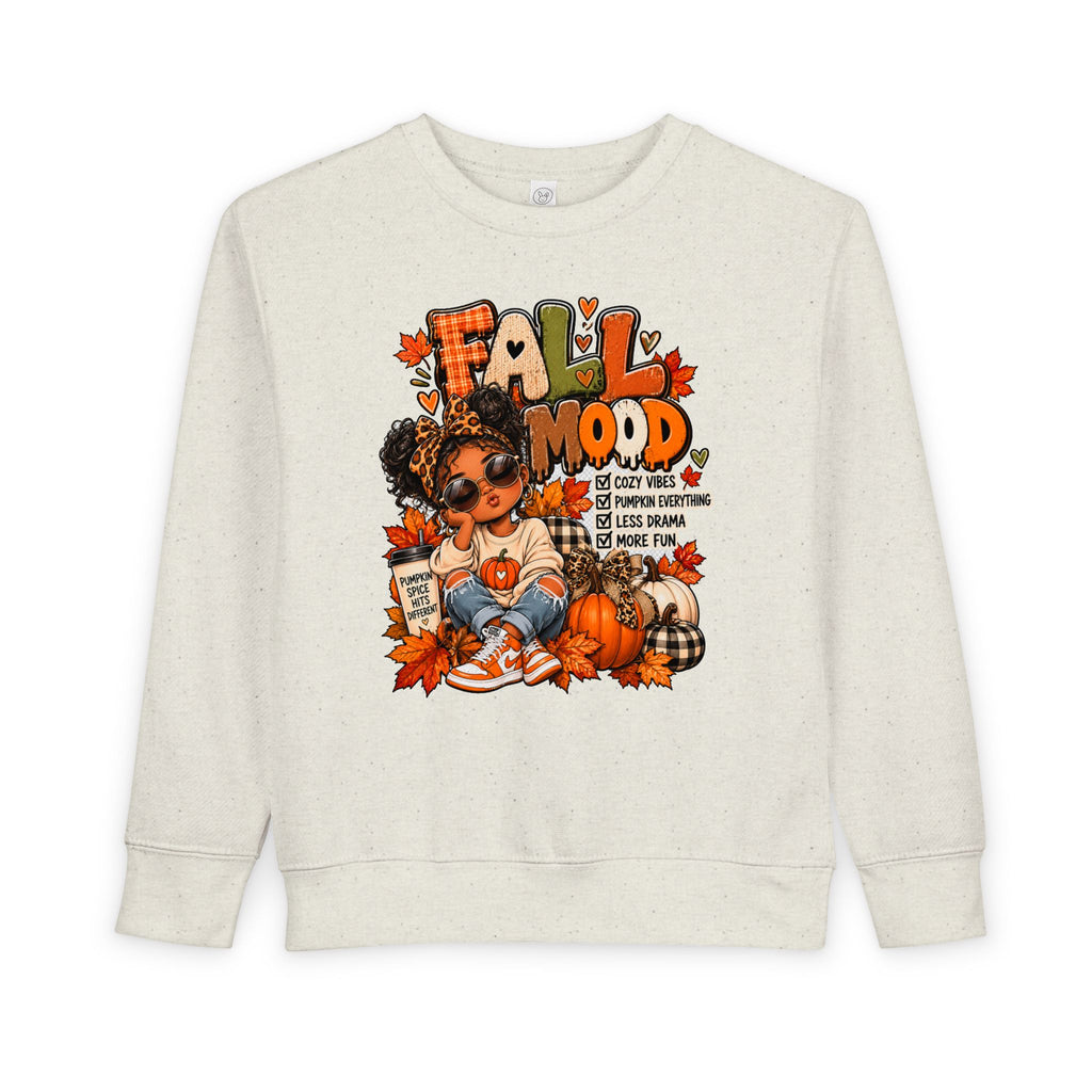 Fall Mood Kids Hoodie | Cute Pumpkin Fall Sweatshirt for Girls | Cozy Autumn Graphic Hoodie | Pumpkin Spice Kids Hoodie