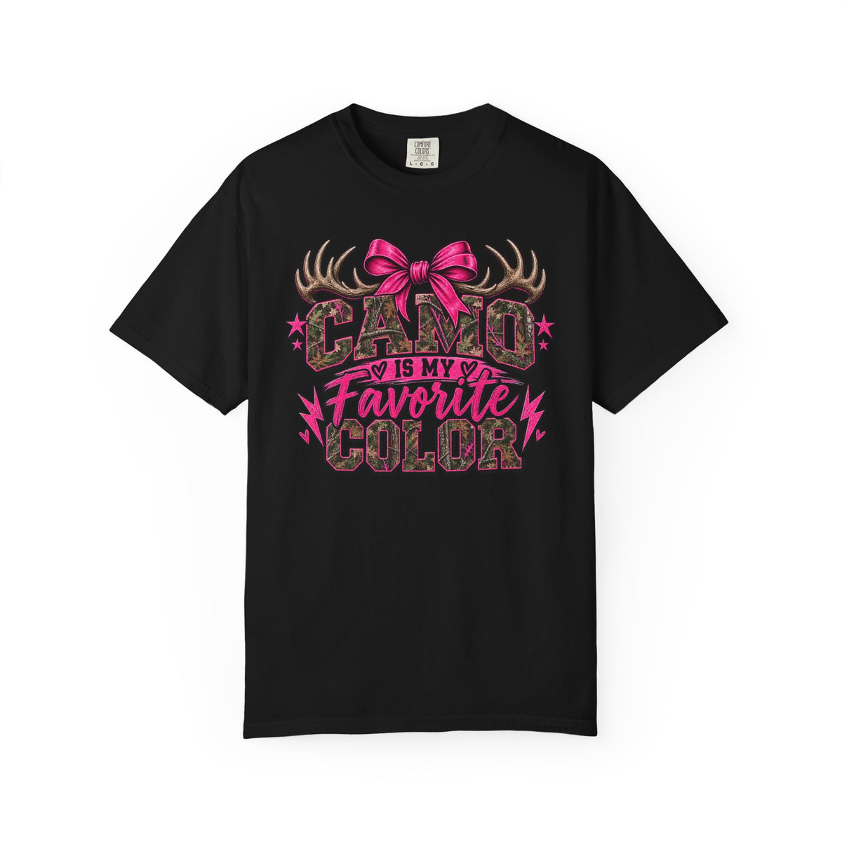 Camo Is My Favorite Color Graphic Tee | Pink Camo Women's Shirt | Hunting Girl T-Shirt | Outdoorsy Country Tee