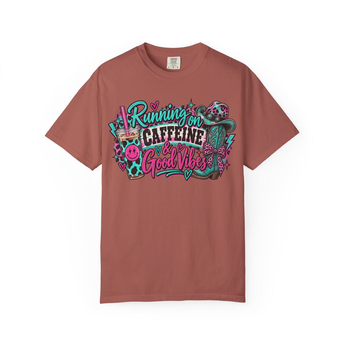 Running on Caffeine & Good Vibes Graphic Tee | Western Coffee Shirt | Cowgirl T-Shirt | Cute Country Women's Tee