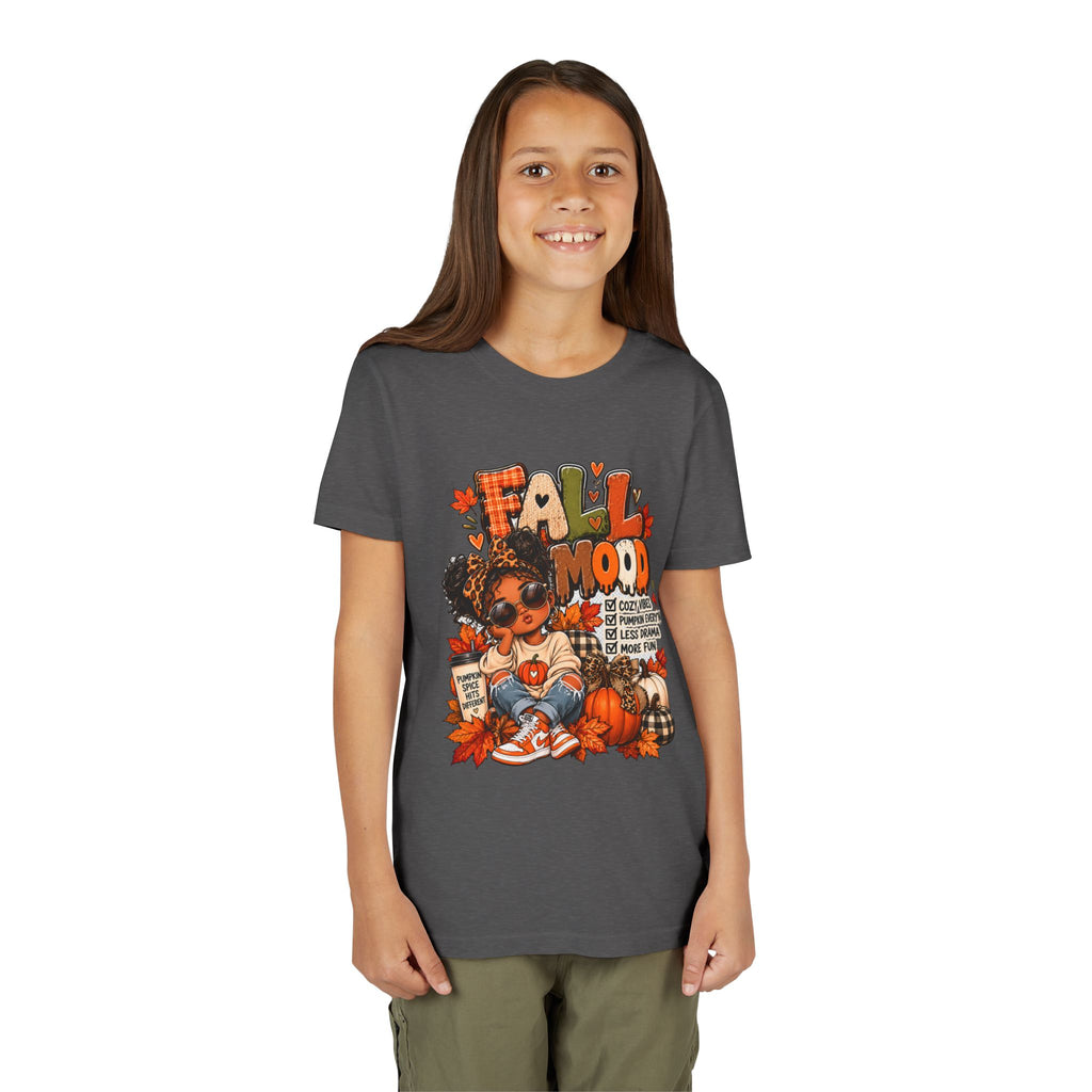 Fall Mood Kids tee | Cute Pumpkin Fall Shirt for Girls | Cozy Autumn Graphic shirt | Pumpkin Spice Kids tee
