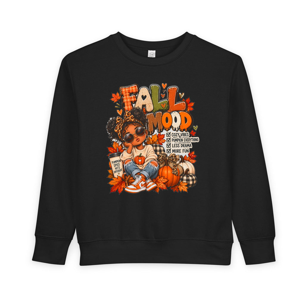 Fall Mood Kids Hoodie | Cute Pumpkin Fall Sweatshirt for Girls | Cozy Autumn Graphic Hoodie | Pumpkin Spice Kids Hoodie