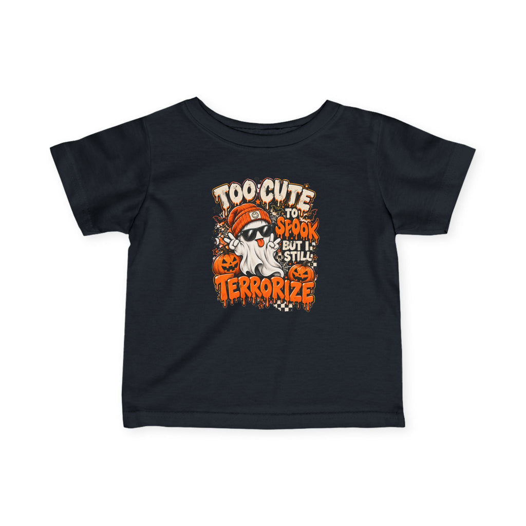 Too Cute to Spook Kids Halloween Shirt | Funny Ghost Graphic Tee | Trendy Spooky Season T-Shirt | Cute Halloween Kids Tee