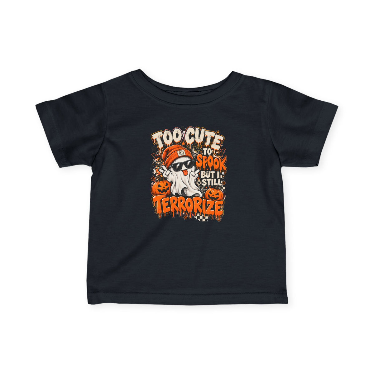 Too Cute to Spook Kids Halloween Shirt | Funny Ghost Graphic Tee | Trendy Spooky Season T-Shirt | Cute Halloween Kids Tee