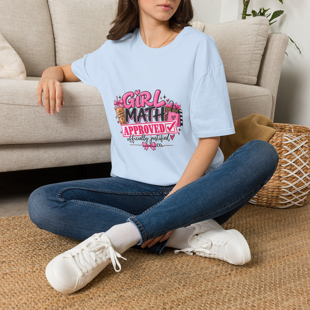 Girl Math Approved Graphic Tee/ Cute Shopping & Coffee T-Shirt