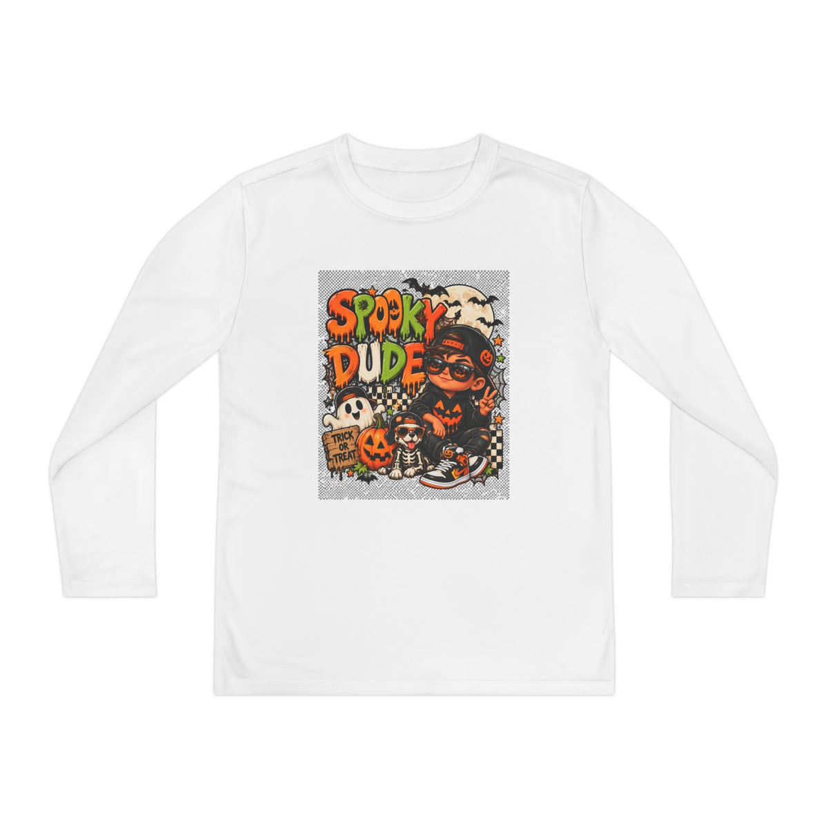 Spooky Dude Kids Halloween Shirt | Cool Boys Ghost & Pumpkin Tee | Trendy Toddler Halloween Shirt | Trick or Treat Graphic Tee
