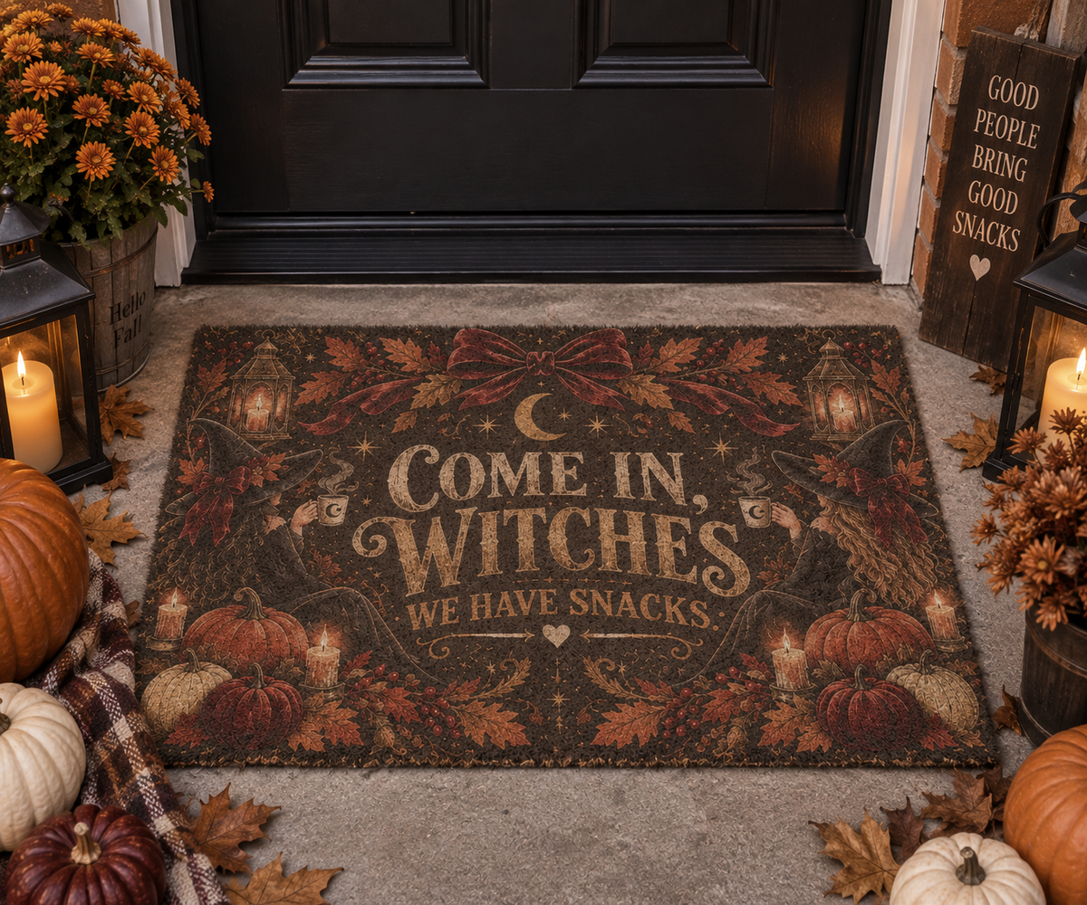 Come In, Witches™ Fall Doormat | Funny Halloween Welcome Mat | Witchy Autumn Porch Decor | Spooky Season Door Mat