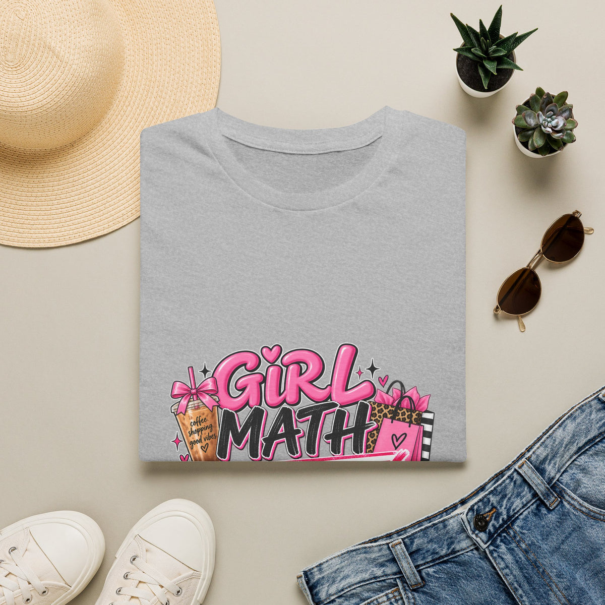 Girl Math Approved Graphic Tee/ Cute Shopping & Coffee T-Shirt
