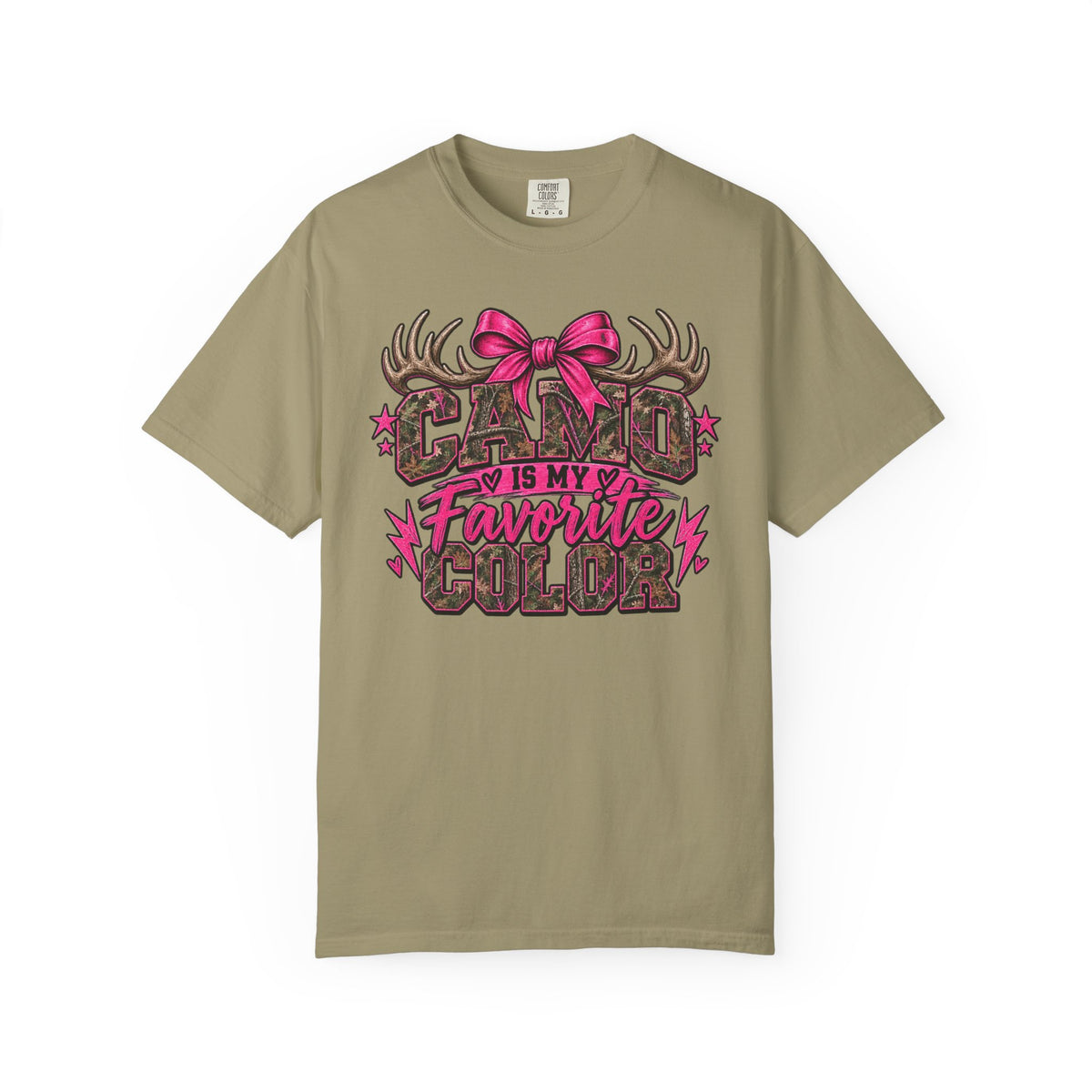 Camo Is My Favorite Color Graphic Tee | Pink Camo Women's Shirt | Hunting Girl T-Shirt | Outdoorsy Country Tee
