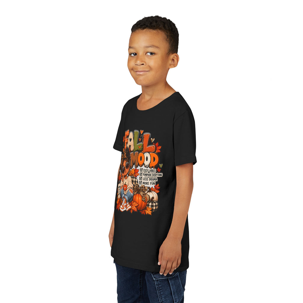 Fall Mood Kids tee | Cute Pumpkin Fall Shirt for Girls | Cozy Autumn Graphic shirt | Pumpkin Spice Kids tee