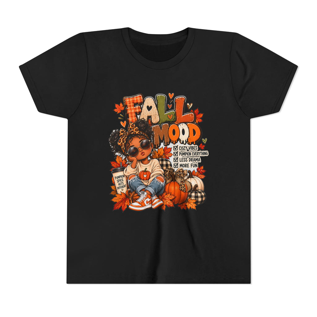 Fall Mood Kids tee | Cute Pumpkin Fall Shirt for Girls | Cozy Autumn Graphic shirt | Pumpkin Spice Kids tee