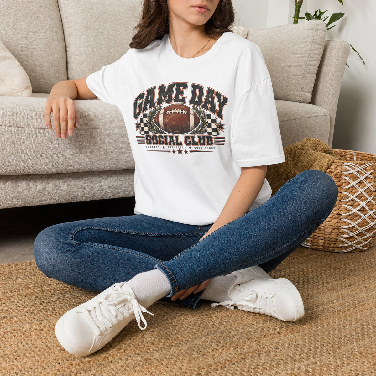 Game Day Social Club Football T-Shirt | Vintage Tailgate Graphic Tee
