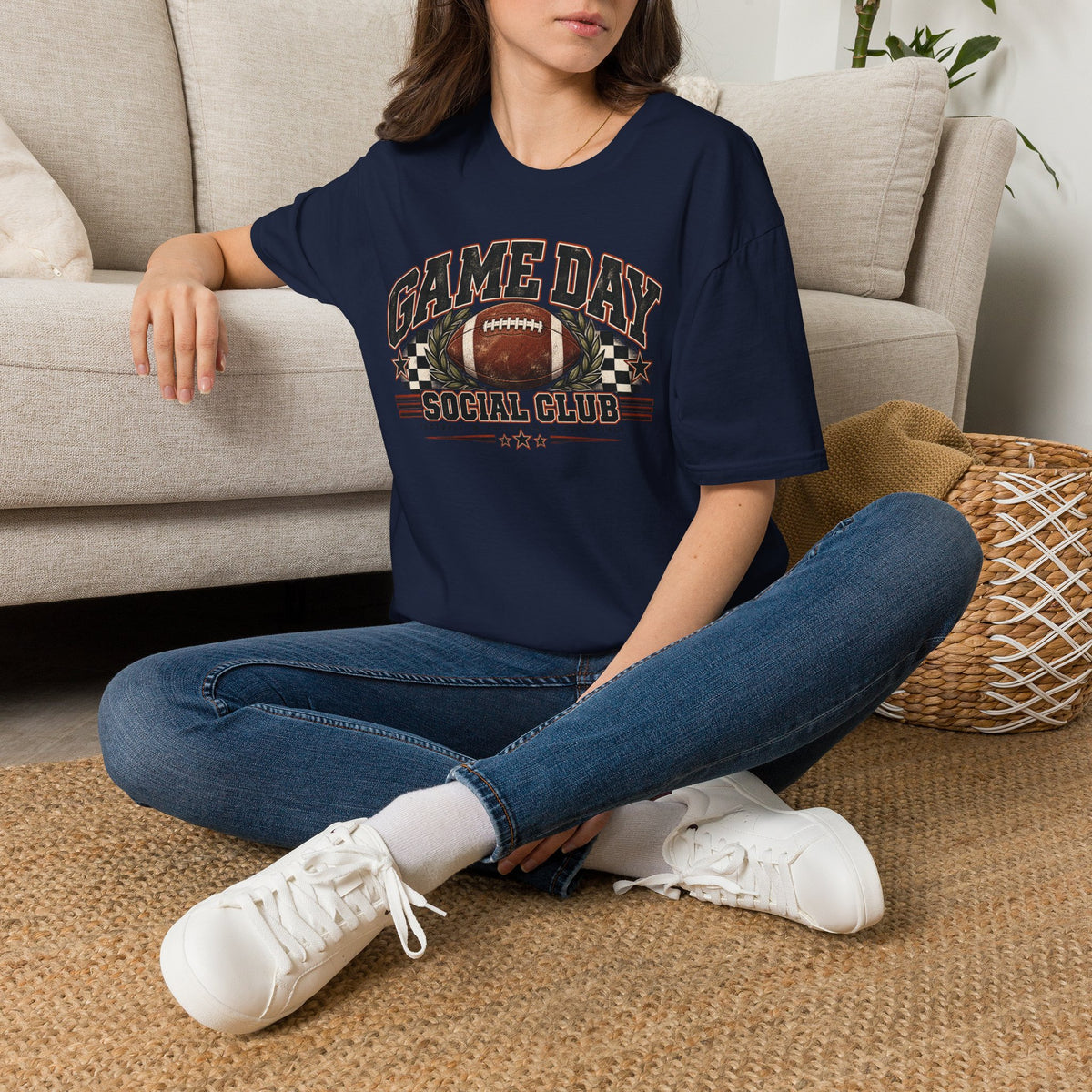 Game Day Social Club Football T-Shirt | Vintage Tailgate Graphic Tee