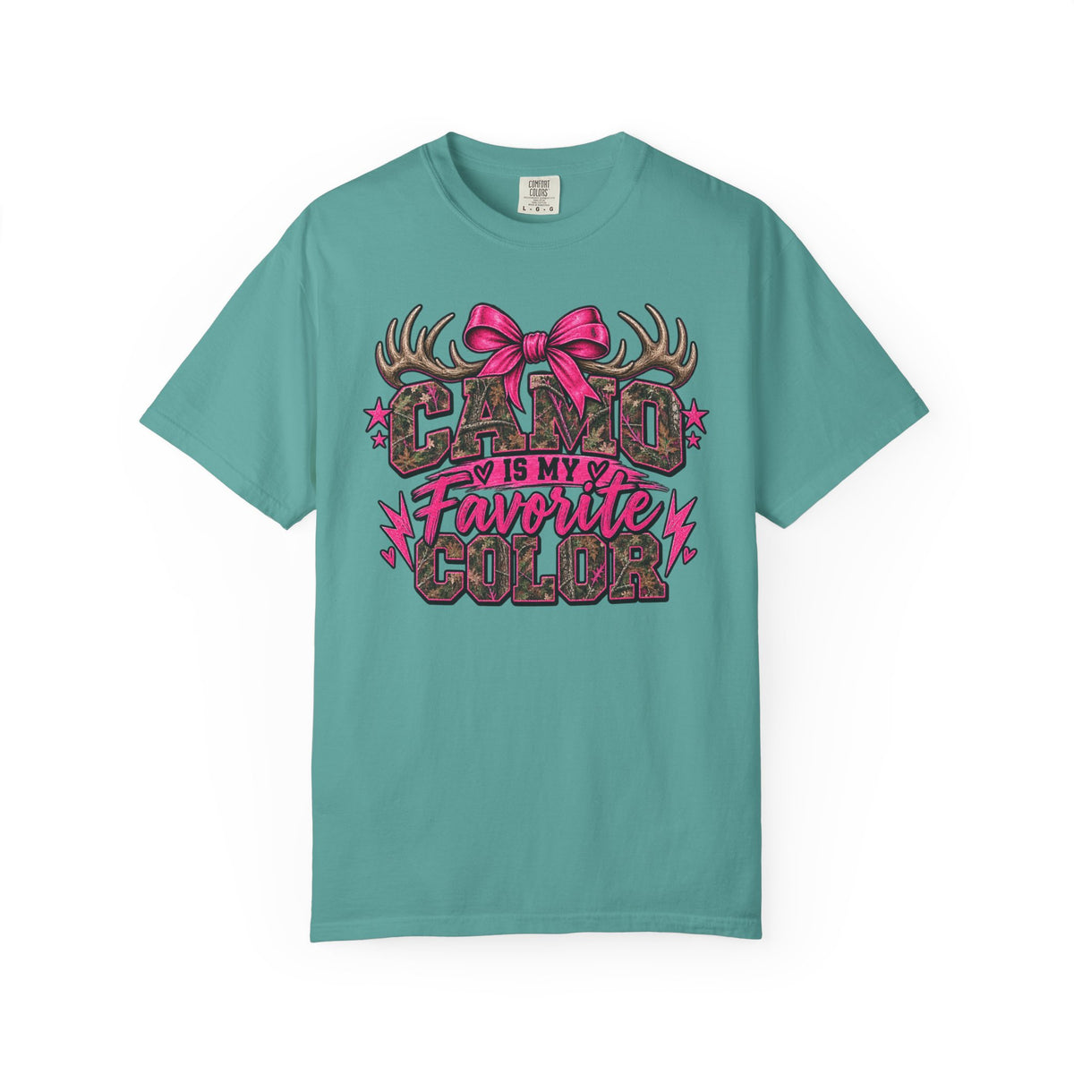Camo Is My Favorite Color Graphic Tee | Pink Camo Women's Shirt | Hunting Girl T-Shirt | Outdoorsy Country Tee