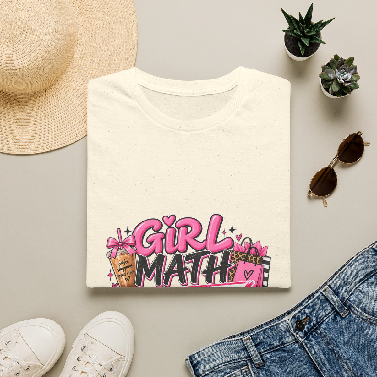 Girl Math Approved Graphic Tee/ Cute Shopping & Coffee T-Shirt