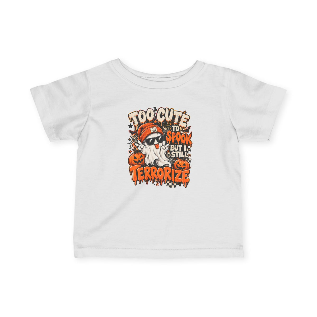Too Cute to Spook Kids Halloween Shirt | Funny Ghost Graphic Tee | Trendy Spooky Season T-Shirt | Cute Halloween Kids Tee