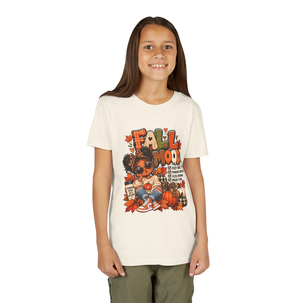 Fall Mood Kids tee | Cute Pumpkin Fall Shirt for Girls | Cozy Autumn Graphic shirt | Pumpkin Spice Kids tee