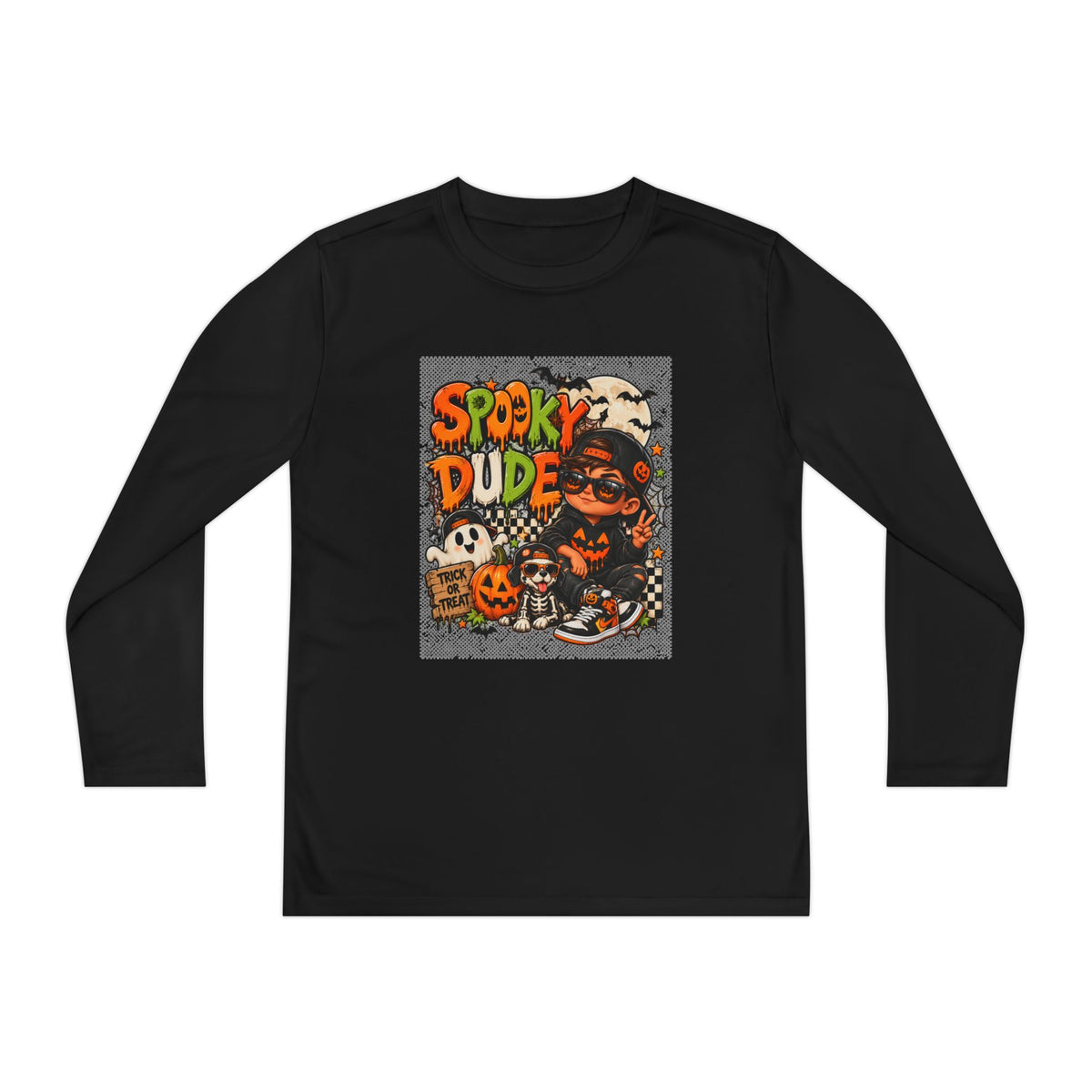 Spooky Dude Kids Halloween Shirt | Cool Boys Ghost & Pumpkin Tee | Trendy Toddler Halloween Shirt | Trick or Treat Graphic Tee