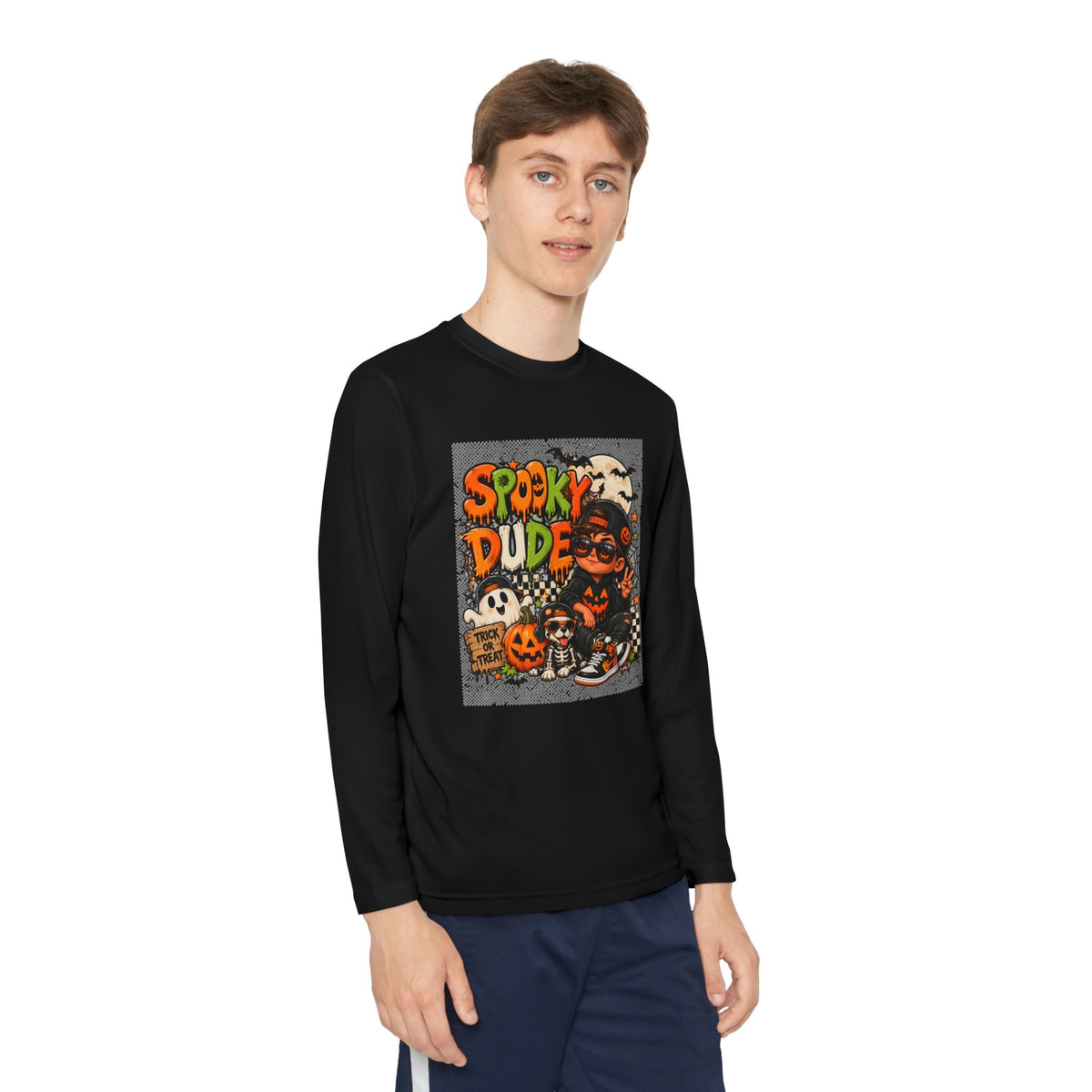 Spooky Dude Kids Halloween Shirt | Cool Boys Ghost & Pumpkin Tee | Trendy Toddler Halloween Shirt | Trick or Treat Graphic Tee