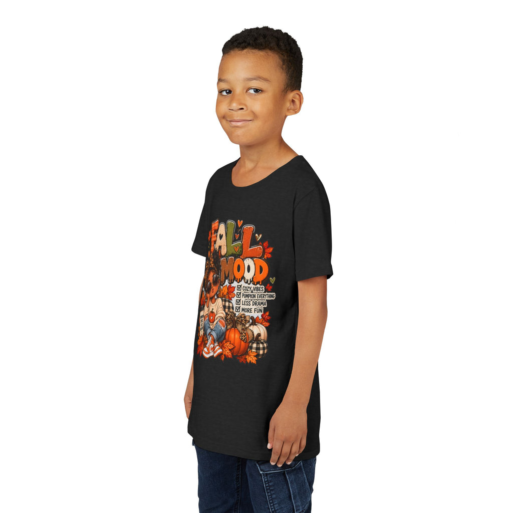 Fall Mood Kids tee | Cute Pumpkin Fall Shirt for Girls | Cozy Autumn Graphic shirt | Pumpkin Spice Kids tee