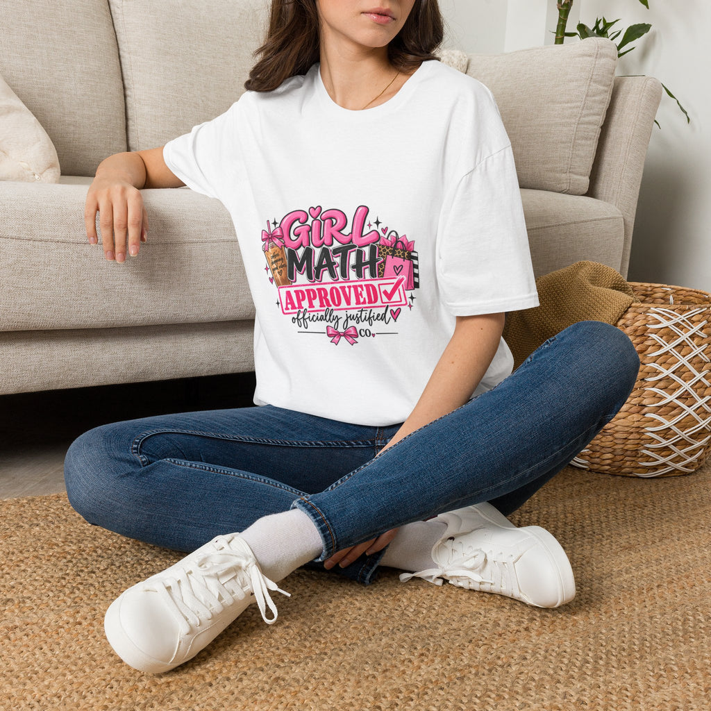 Girl Math Approved Graphic Tee/ Cute Shopping & Coffee T-Shirt