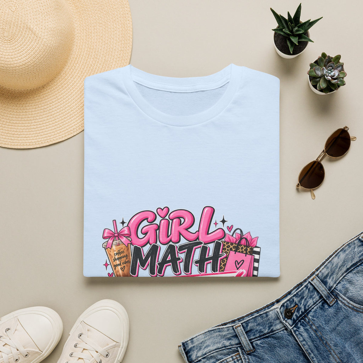Girl Math Approved Graphic Tee/ Cute Shopping & Coffee T-Shirt