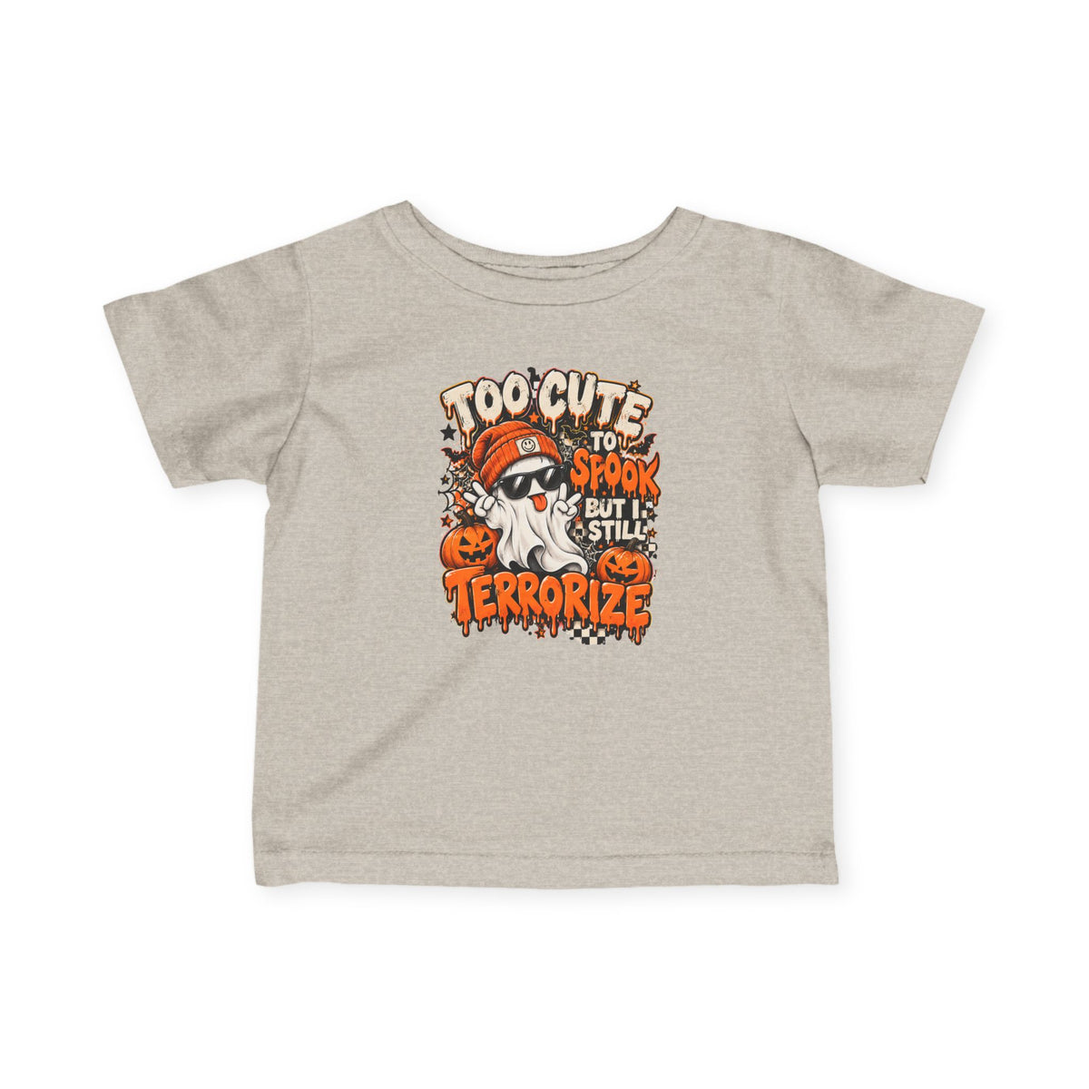 Too Cute to Spook Kids Halloween Shirt | Funny Ghost Graphic Tee | Trendy Spooky Season T-Shirt | Cute Halloween Kids Tee
