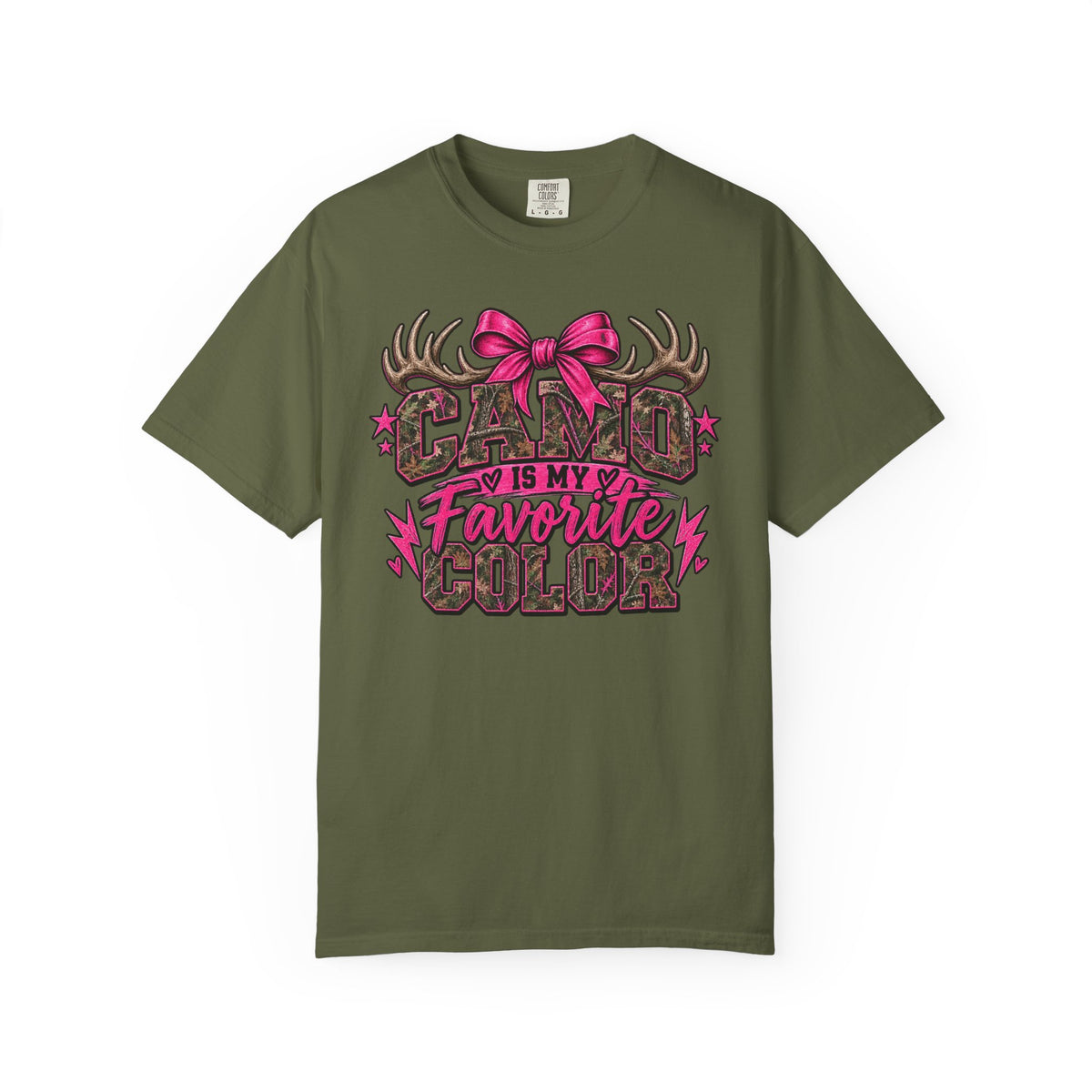 Camo Is My Favorite Color Graphic Tee | Pink Camo Women's Shirt | Hunting Girl T-Shirt | Outdoorsy Country Tee
